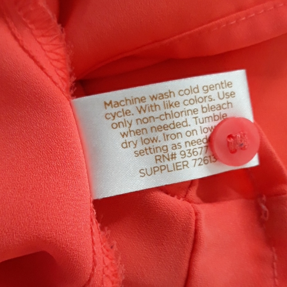 Decree florescent orange flowy womens blouse - Picture 11 of 11